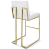 Modway Privy Stainless Steel Upholstered Fabric Bar Stool Gold White MDY-EEI-3855-GLD-WHI