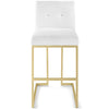 Modway Privy Stainless Steel Upholstered Fabric Bar Stool Gold White MDY-EEI-3855-GLD-WHI