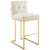 Privy Gold Stainless Steel Performance Velvet Bar Stool