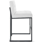 Privy Black Stainless Steel Upholstered Fabric Bar Stool - No Shipping Charges MDY-EEI-3857-BLK-WHI