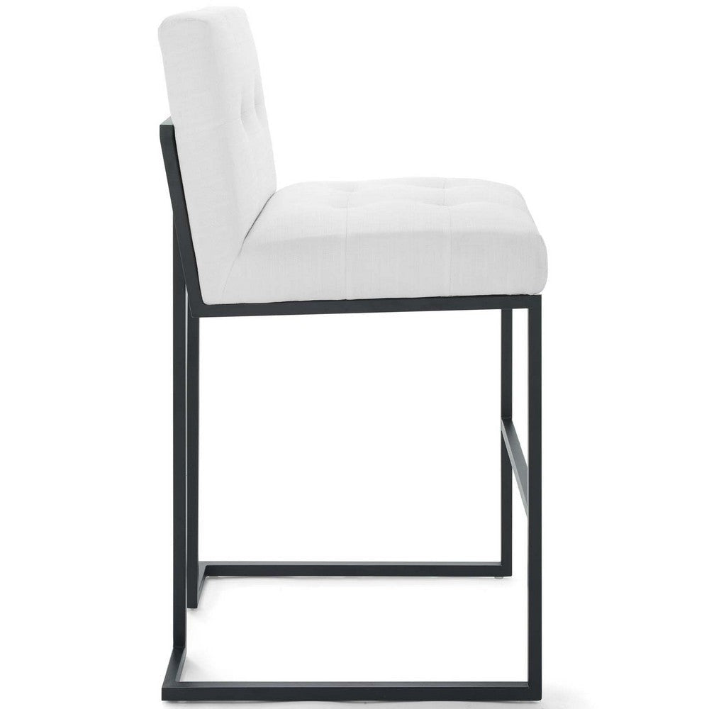 Privy Black Stainless Steel Upholstered Fabric Bar Stool - No Shipping Charges MDY-EEI-3857-BLK-WHI