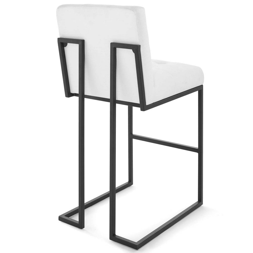 Privy Black Stainless Steel Upholstered Fabric Bar Stool - No Shipping Charges MDY-EEI-3857-BLK-WHI