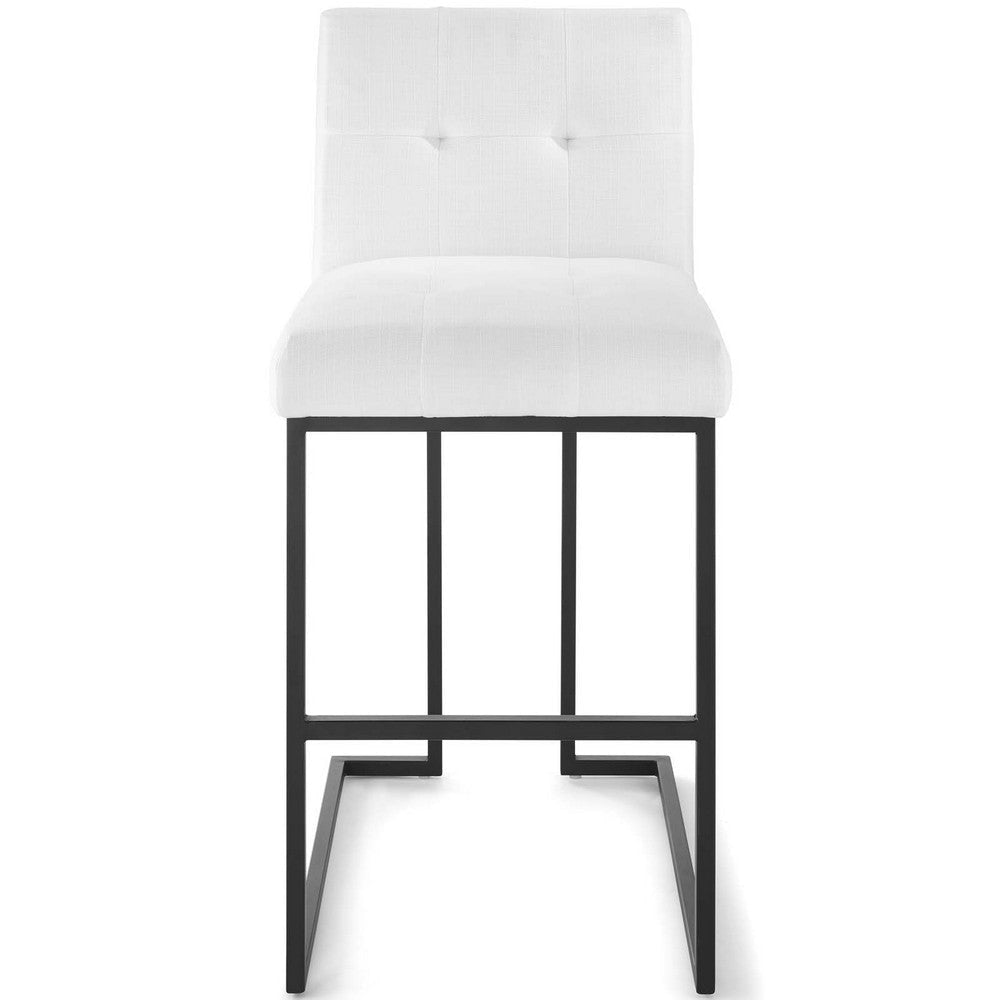 Privy Black Stainless Steel Upholstered Fabric Bar Stool - No Shipping Charges MDY-EEI-3857-BLK-WHI