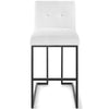 Privy Black Stainless Steel Upholstered Fabric Bar Stool - No Shipping Charges MDY-EEI-3857-BLK-WHI