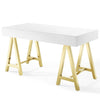 Modway Jettison Office Desk Gold White MDY-EEI-3861-GLD-WHI