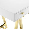 Modway Jettison Office Desk Gold White MDY-EEI-3861-GLD-WHI