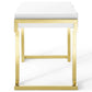 Modway Ring Office Desk Gold White MDY-EEI-3862-GLD-WHI