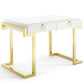 Modway Ring Office Desk, Gold White