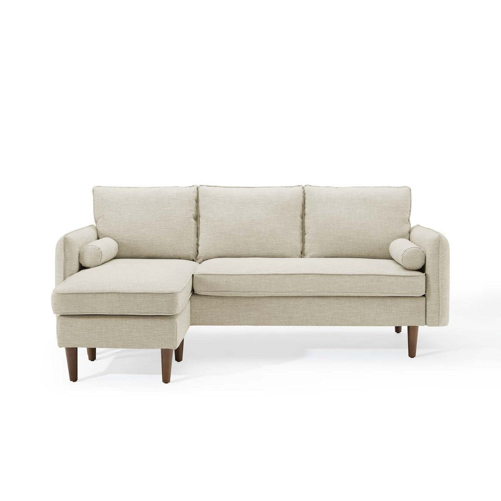 Modway Revive Right Or Left Sectional Modern Upholstered Fabric Sofa Couch, Beige