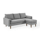 Modway Revive Modern Upholstered Fabric Right or Left Sectional Sofa Couch, Light Gray