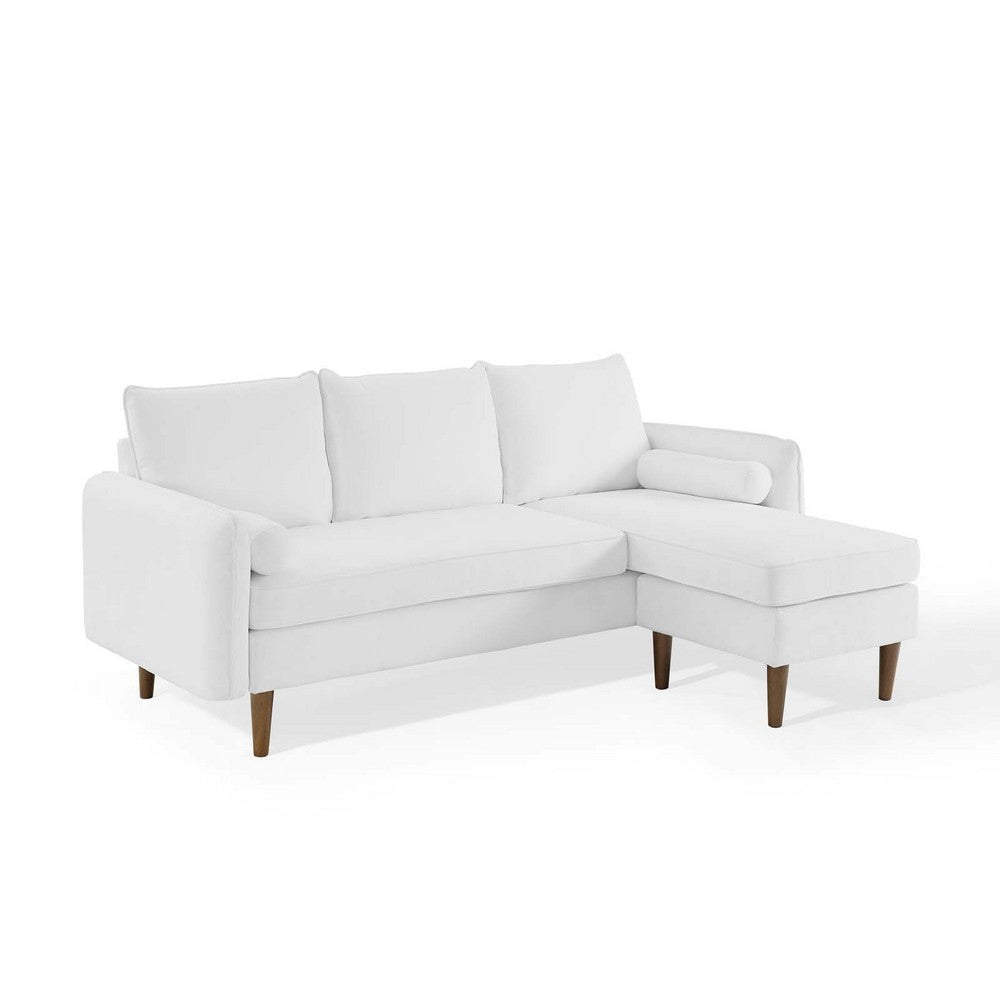 Modway Revive Right Or Left Sectional Modern Upholstered Fabric Sofa Couch, White