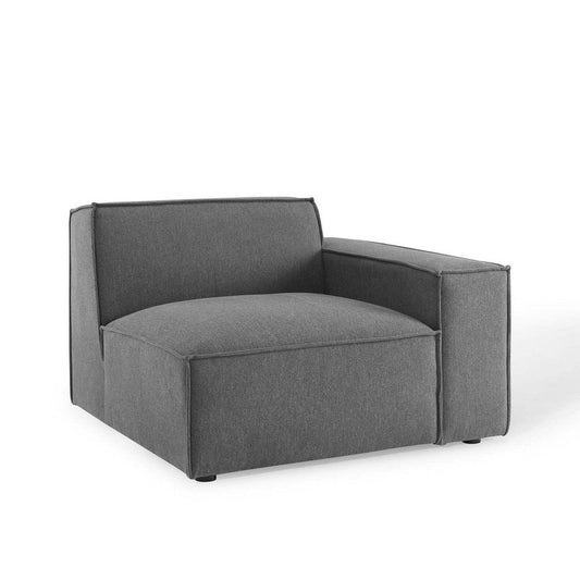 Modway Restore Upholstered Fabric Sectional Sofa, Right-Arm Chair, Charcoal