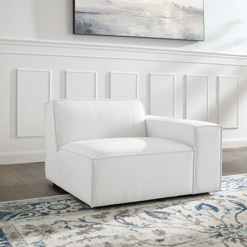 Modway Restore Upholstered Fabric Sectional Sofa Right-Arm Chair White MDY-EEI-3870-WHI