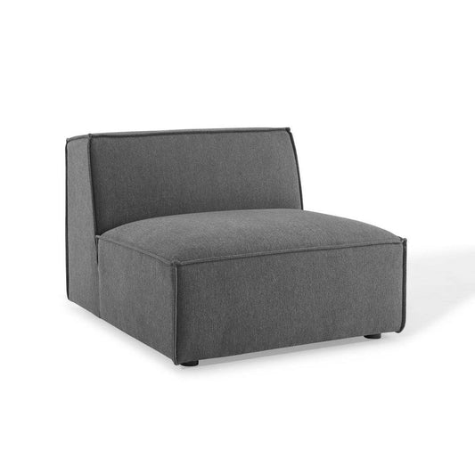 Modway Restore Upholstered Fabric Sectional Sofa, Armless Chair, Charcoal