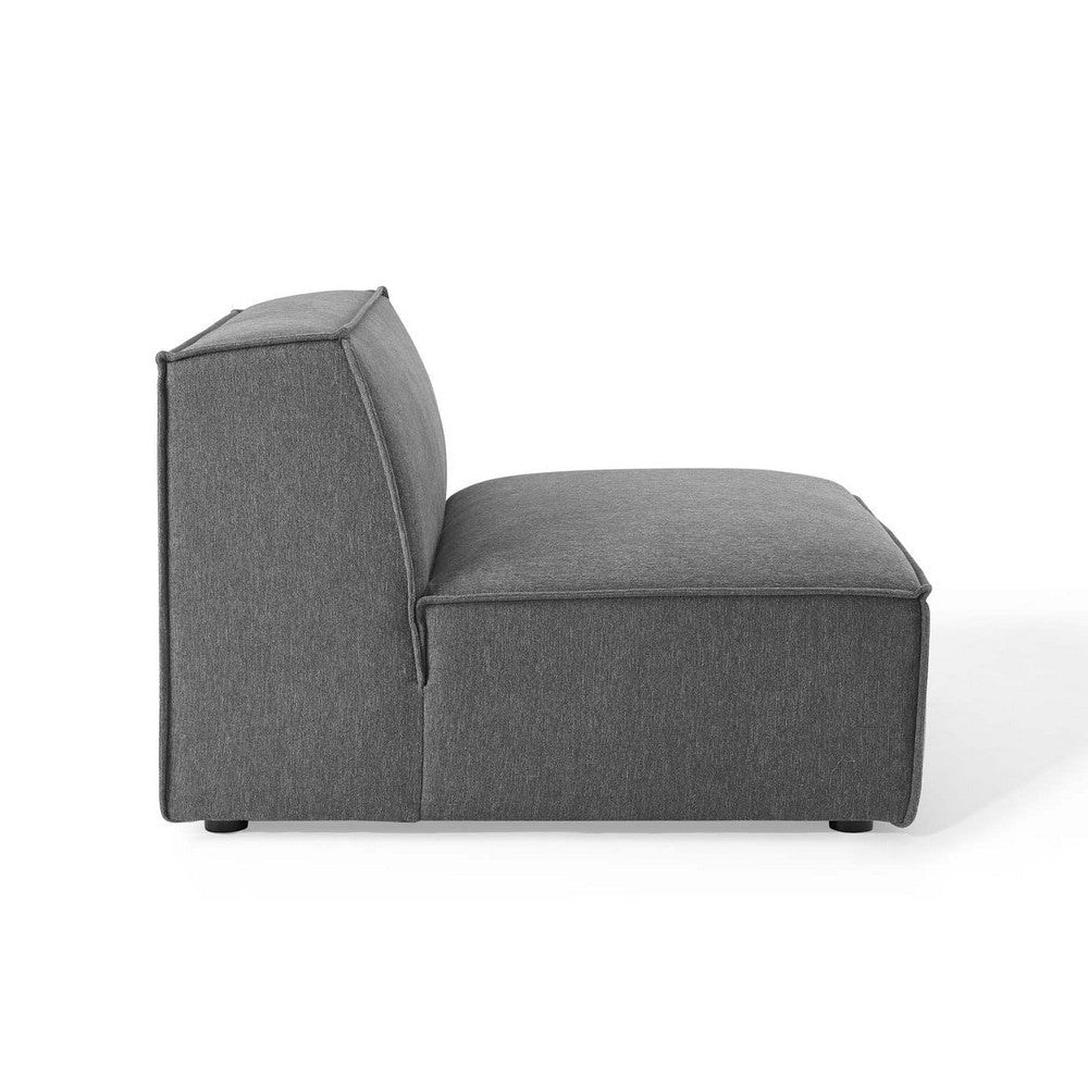 Modway Restore Upholstered Fabric Sectional Sofa Armless Chair Charcoal MDY-EEI-3872-CHA