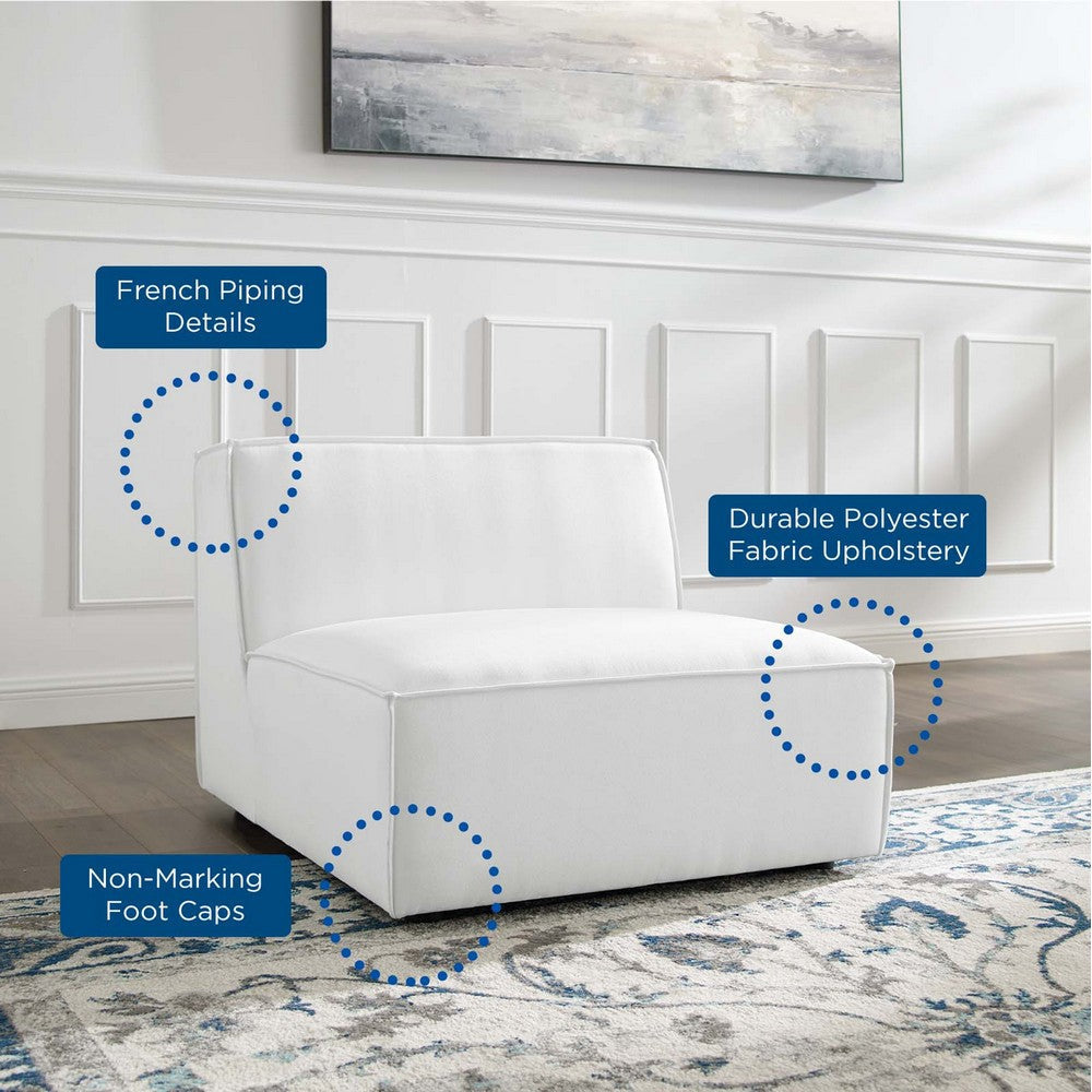 Modway Restore Upholstered Fabric Sectional Sofa Armless Chair White MDY-EEI-3872-WHI