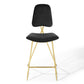 Modway Ponder Performance Velvet Bar Stool Black MDY-EEI-3880-BLK