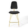 Modway Ponder Performance Velvet Bar Stool Black MDY-EEI-3880-BLK