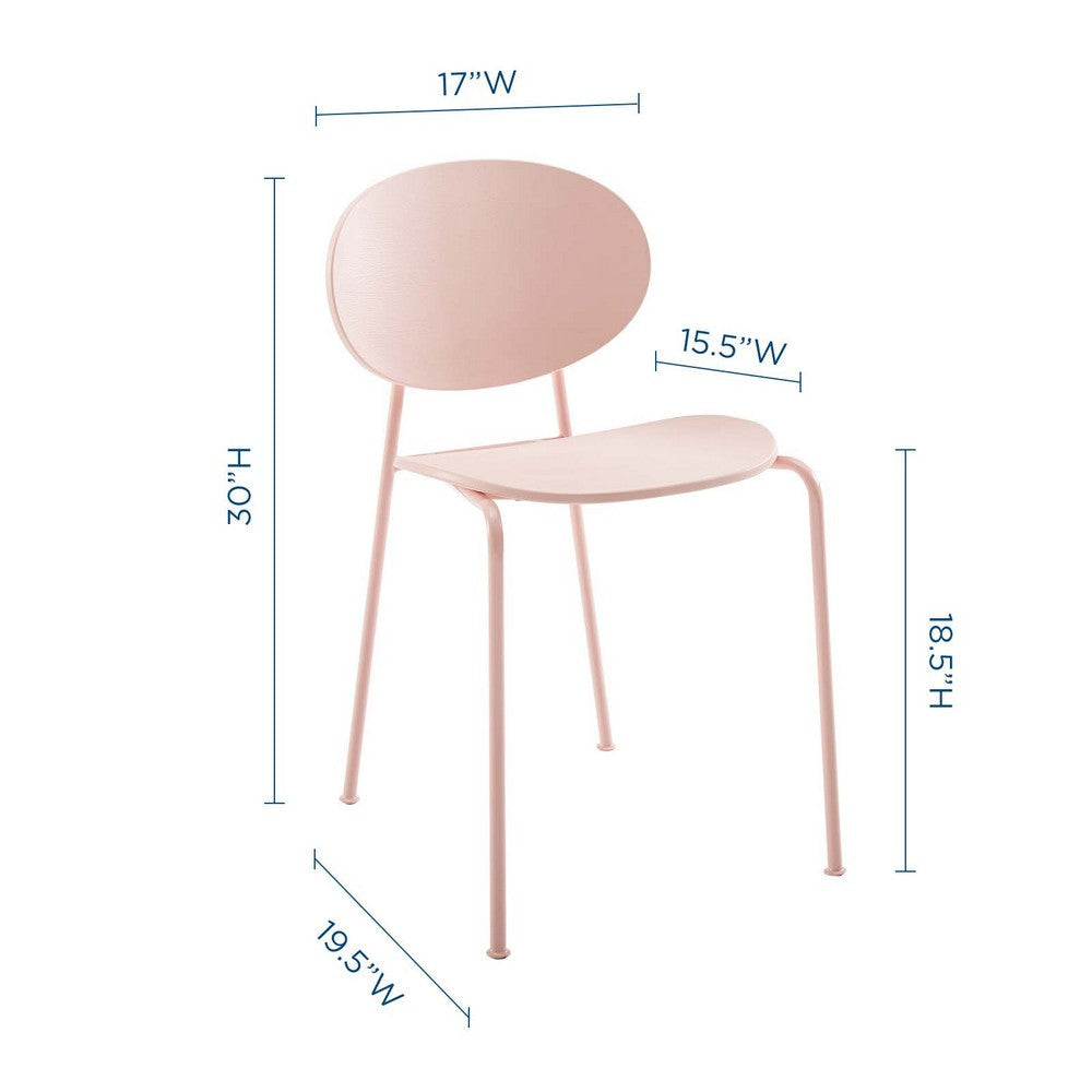 Modway Palette Modern Molded Plastic Accent Dining Chair in Pink - Set of 2 - Comes Fully Assembled MDY-EEI-3902-PNK