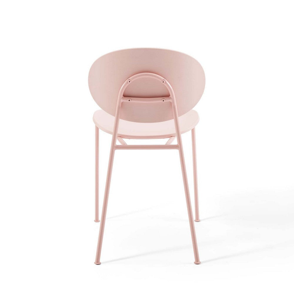 Modway Palette Modern Molded Plastic Accent Dining Chair in Pink - Set of 2 - Comes Fully Assembled MDY-EEI-3902-PNK