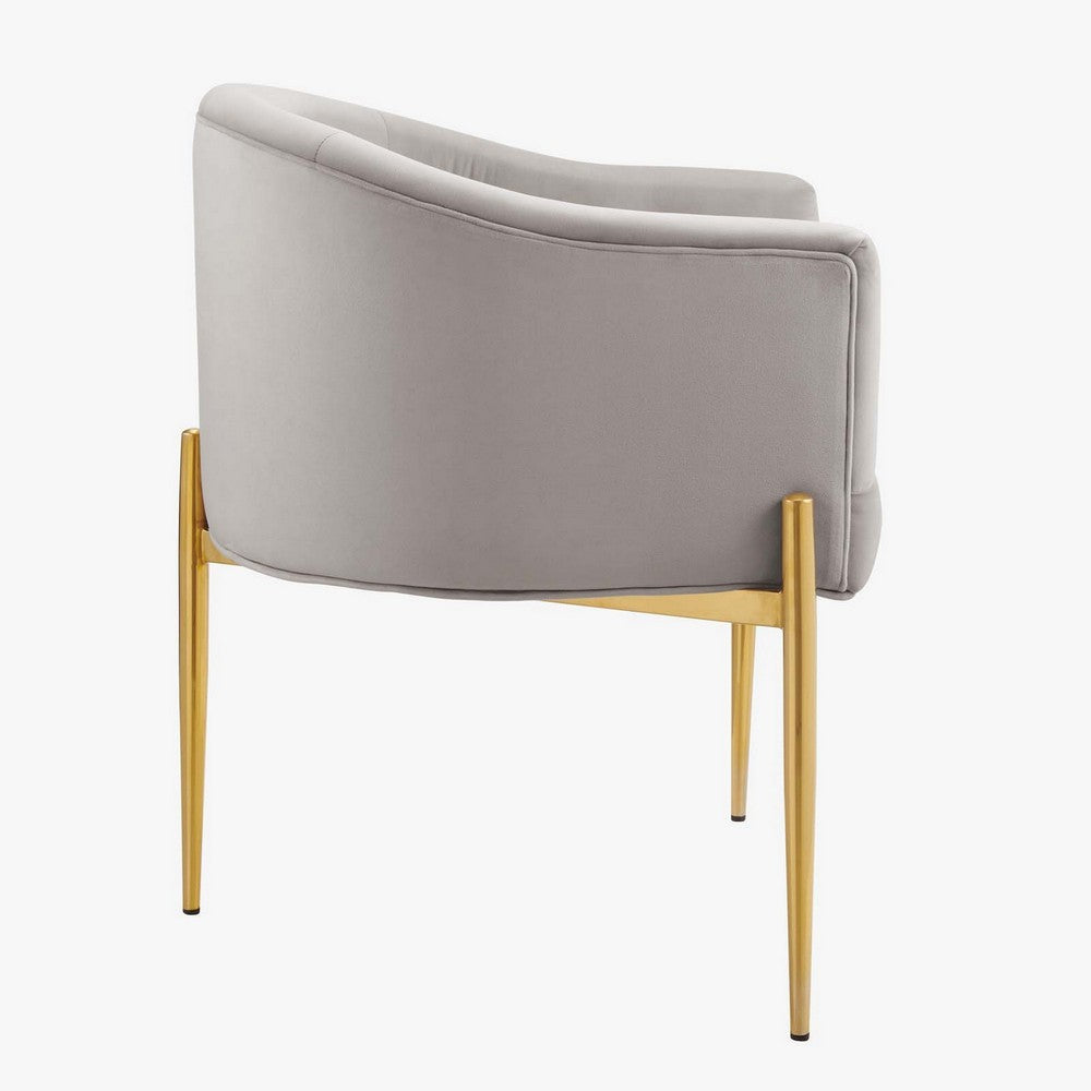 Modway Privy Performance Velvet Gold Stainless Steel Dining Chair in Gold Ivory MDY-EEI-3903-LGR