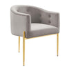 Modway Privy Performance Velvet Gold Stainless Steel Dining Chair in Gold Ivory