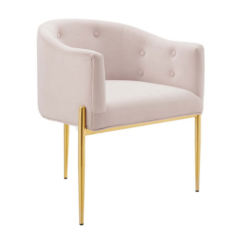 Modway Savour Tufted Performance Velvet Accent, One Chair, Dusty Rose