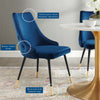 Modway Adorn Tufted Performance Velvet Dining Side Chair Navy 25D x 22W x 34H Inch MDY-EEI-3907-NAV