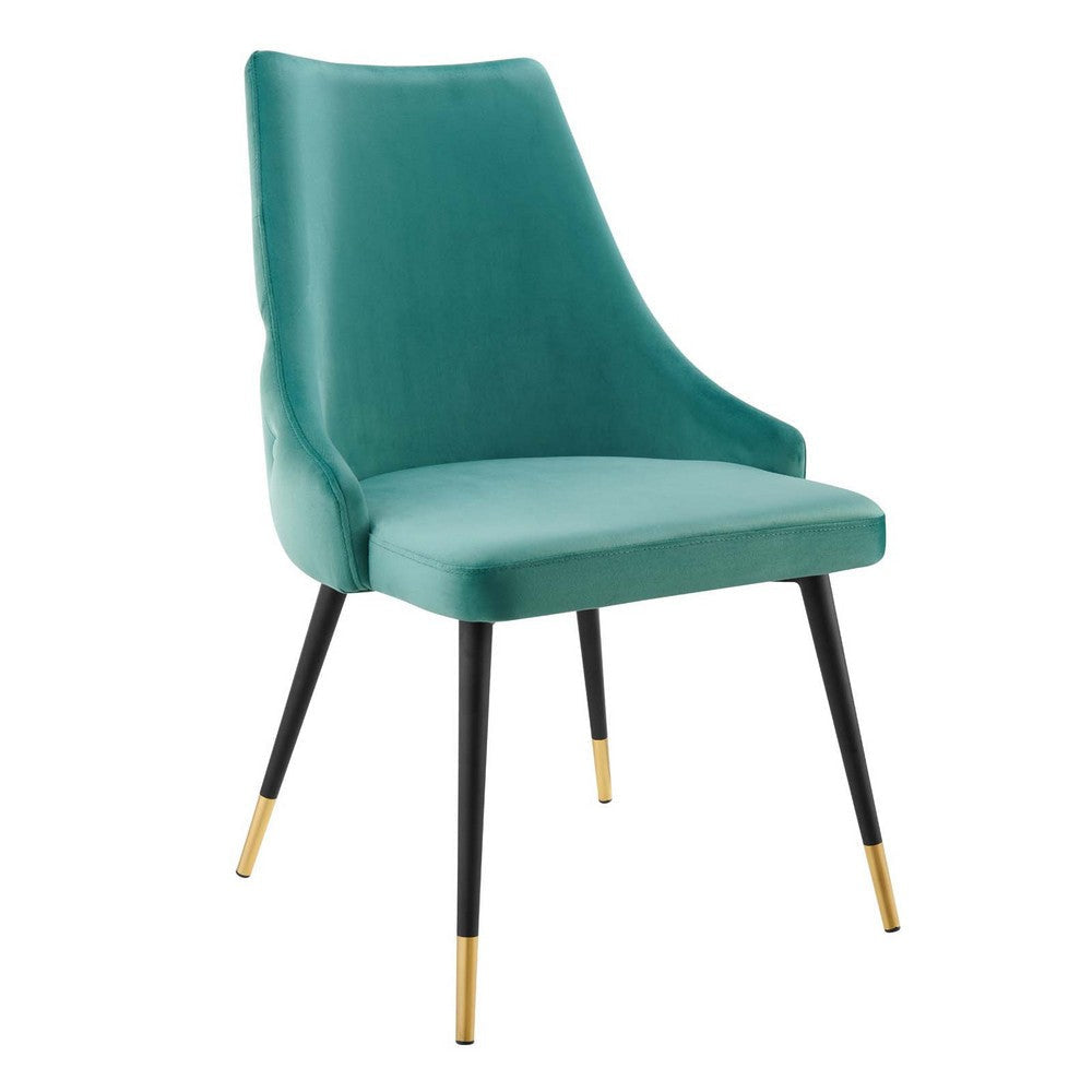 Modway Adorn Tufted Performance Velvet Dining Side Chair, Teal 25D x 22W x 34H Inch