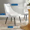 Modway Adorn Tufted Performance Velvet Accent Dining Side Chair White MDY-EEI-3907-WHI