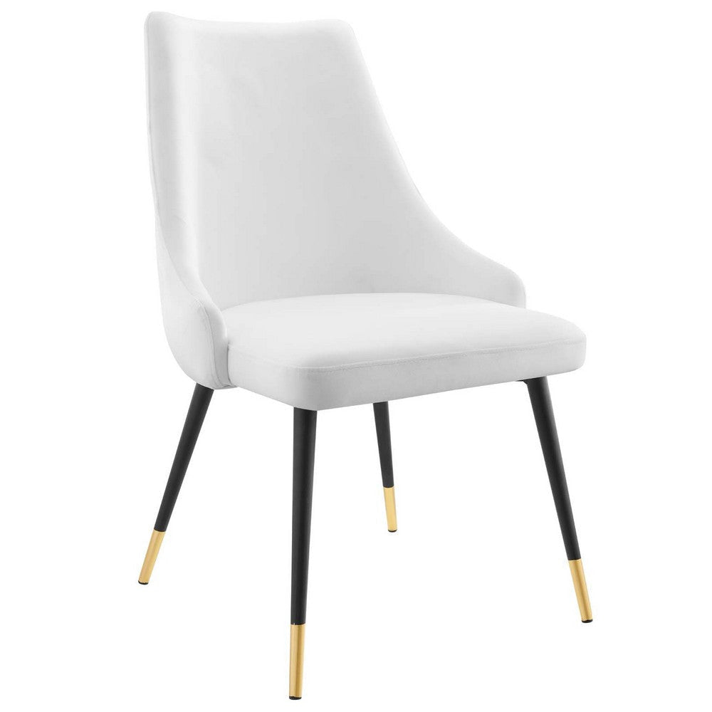 Modway Adorn Tufted Performance Velvet Accent Dining Side Chair, White