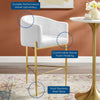 Modway Savour Tufted Performance Velvet Bar Stool White MDY-EEI-3911-WHI