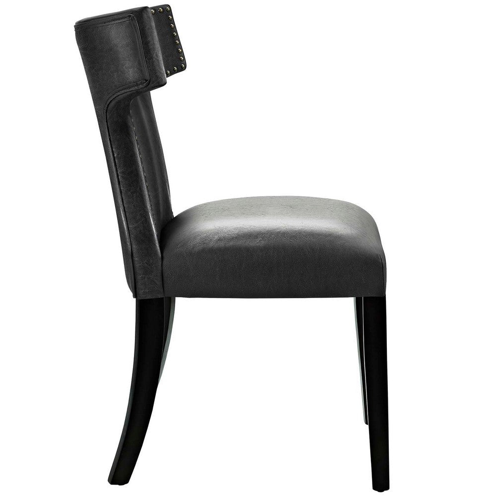 Curve Vinyl Dining Chair - No Shipping Charges MDY-EEI-3922-BLK