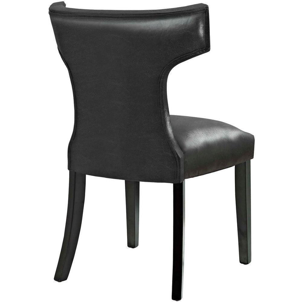 Curve Vinyl Dining Chair - No Shipping Charges MDY-EEI-3922-BLK