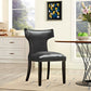 Modway Curve Vinyl Dining Chair, Black