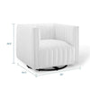 Modway Conjure Channel Tufted Upholstered Accent White Swivel Armchair MDY-EEI-3926-WHI