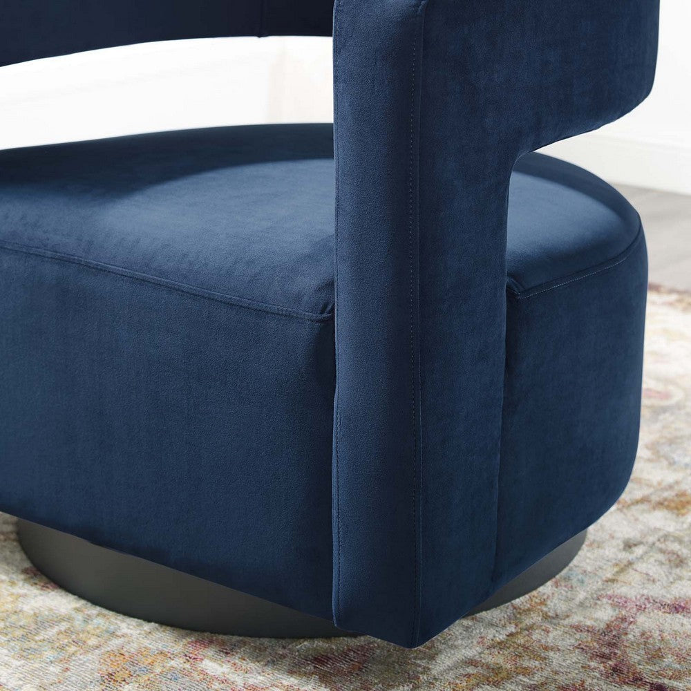 Spin Cutaway Performance Velvet Swivel Armchair - No Shipping Charges MDY-EEI-3947-MID