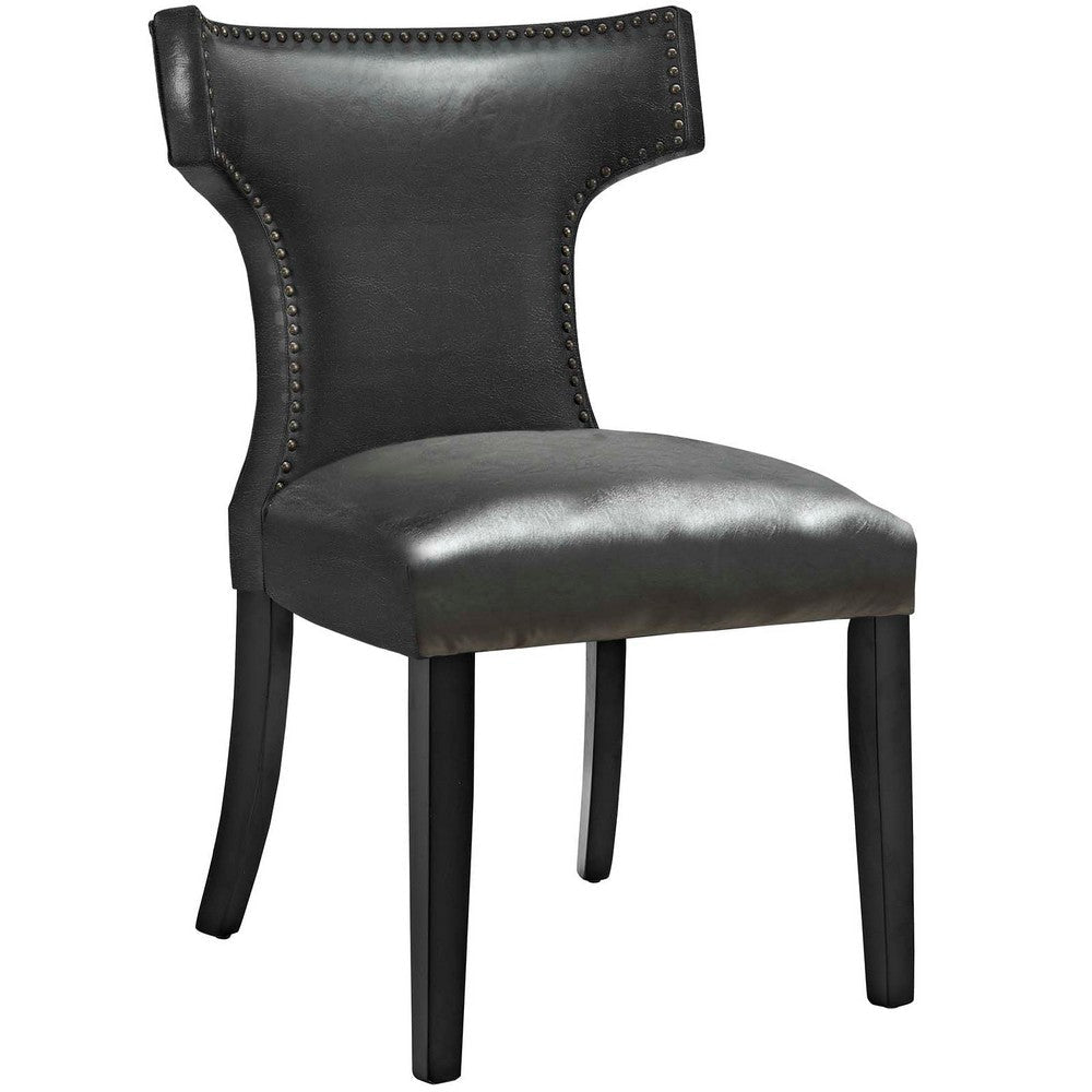 Modway Curve Vinyl Set of 2 Two Dining Chairs Black MDY-EEI-3949-BLK