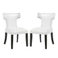 Modway Curve Vinyl Set of 2, Two Dining Chairs, White