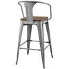 Modway Promenade Bar Stool Set of 2 Gunmetal MDY-EEI-3954-GME