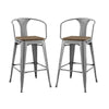 Modway Promenade Bar Stool Set of 2, Gunmetal