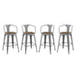 Modway Promenade Bar Stool Set of 4, Gunmetal