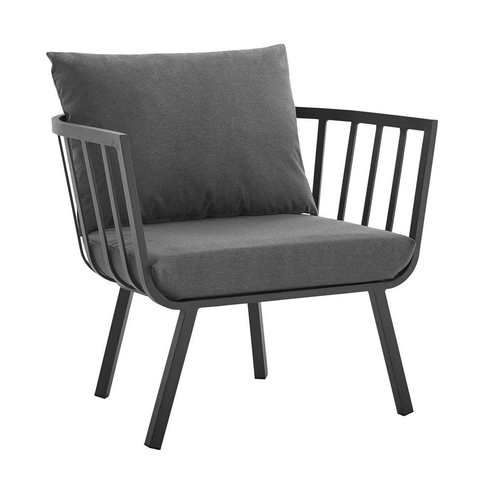 Modway EEI-3960-SLA-CHA Riverside Lounge & Deep Seating Sets Two Armchairs Gray Charcoal MDY-EEI-3960-SLA-CHA