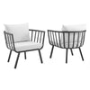 Modway Riverside Outdoor Furniture, Two Armchairs, Gray White