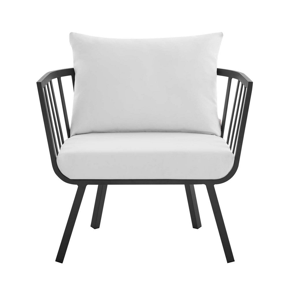 Modway Riverside Outdoor Furniture Two Armchairs Gray White MDY-EEI-3960-SLA-WHI