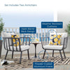 Modway Riverside Outdoor Furniture Two Armchairs Gray White MDY-EEI-3960-SLA-WHI