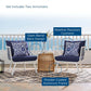 Modway Riverside Modern Fabric Outdoor Armchair in White/Navy (Set of 2) MDY-EEI-3960-WHI-NAV