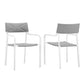 Modway EEI-3962-WHI-GRY Raleigh Lounge & Deep Seating Sets, Two Dining Armchairs, White Gray