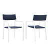 Modway EEI-3962-WHI-NAV Raleigh Lounge & Deep Seating Sets, Two Dining Armchairs, White Navy