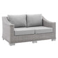 Modway EEI-3973-LGR-GRY Conway Sunbrella Outdoor Patio Wicker Rattan, Loveseat, Light Gray Gray